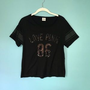 PINK sequin shirt XS